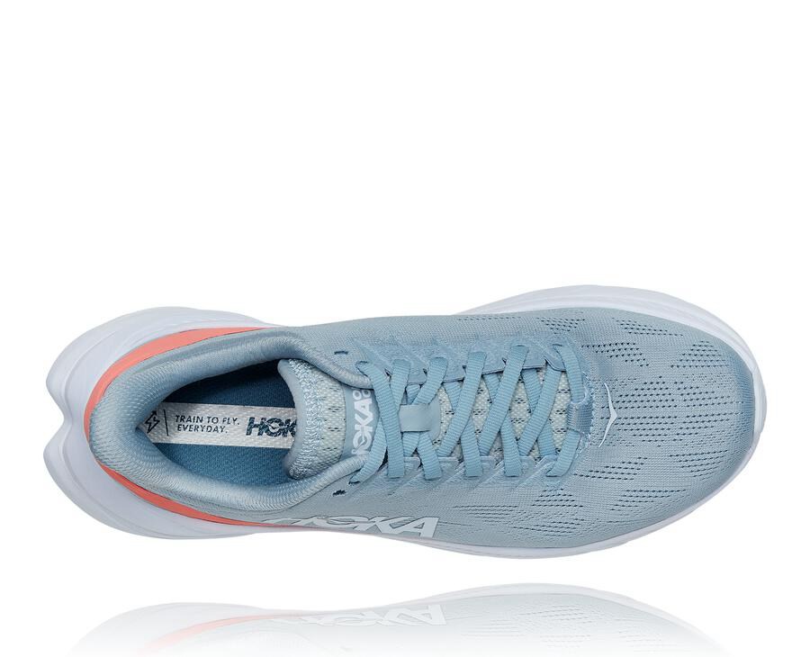 Hoka One One ランニングシューズ レディース 青/白 - Mach 4 - YO9758203